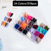 24 Colors 576 pcs /Set Press On Nails 24pcs/Color TF-005